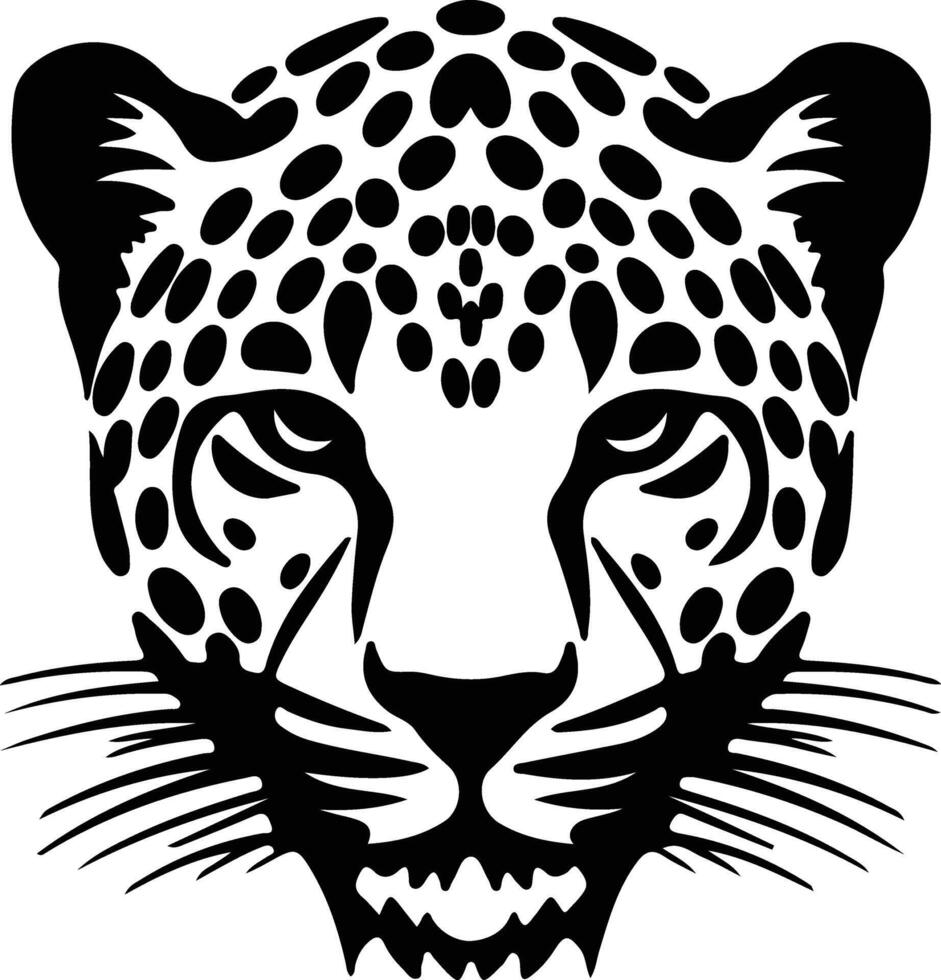 leopardo silueta retrato vector
