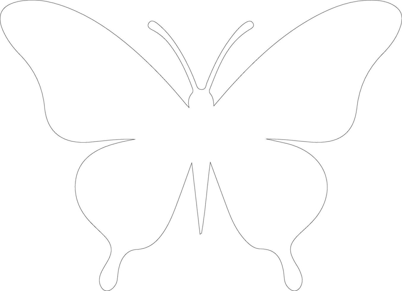 Ulysses butterfly  outline silhouette vector