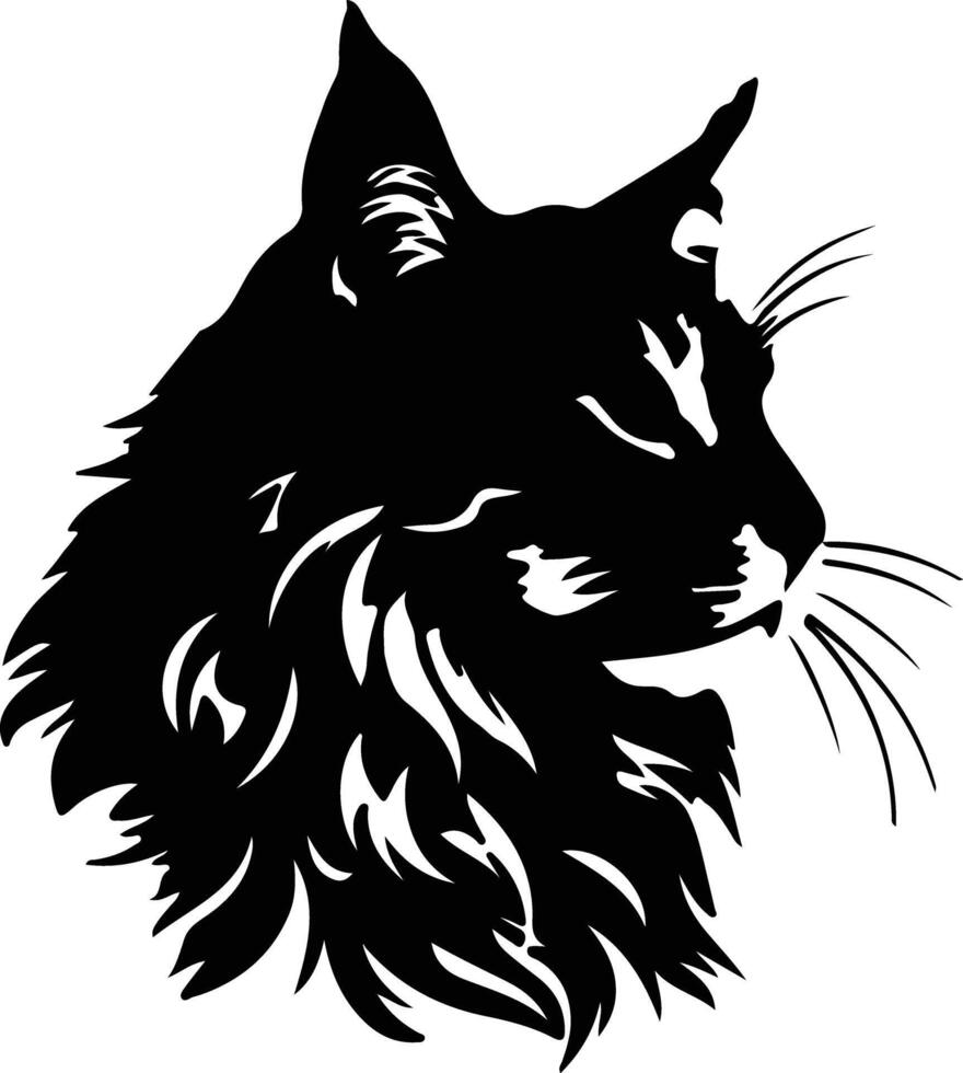 Siberian Cat  silhouette portrait vector