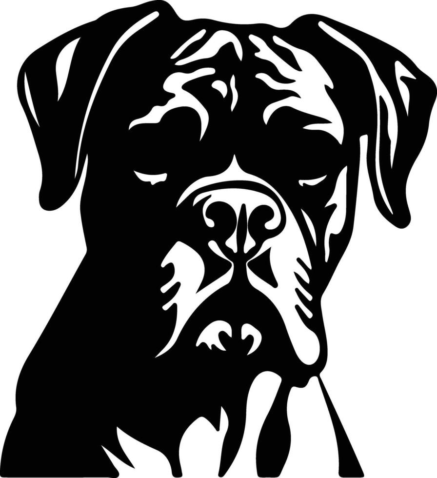 Boxer  silhouette portrait vector
