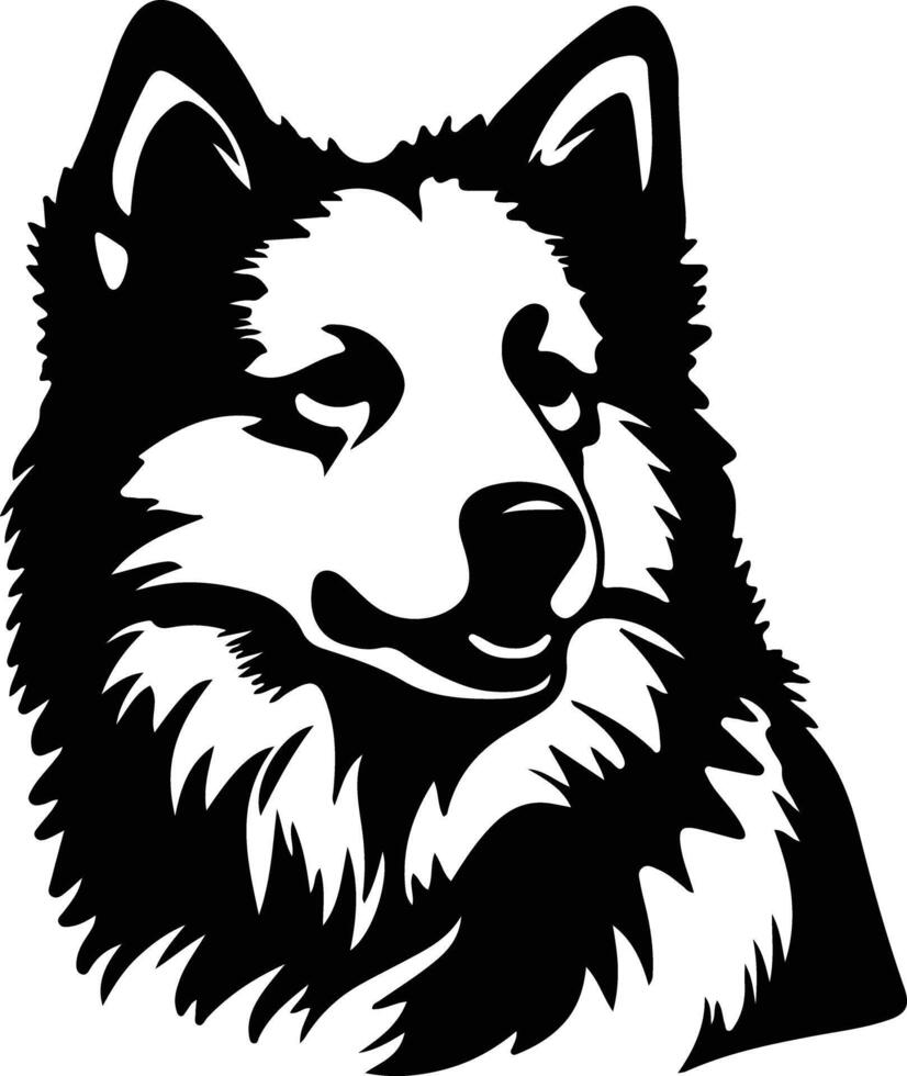 Eskimo Dog  silhouette portrait vector