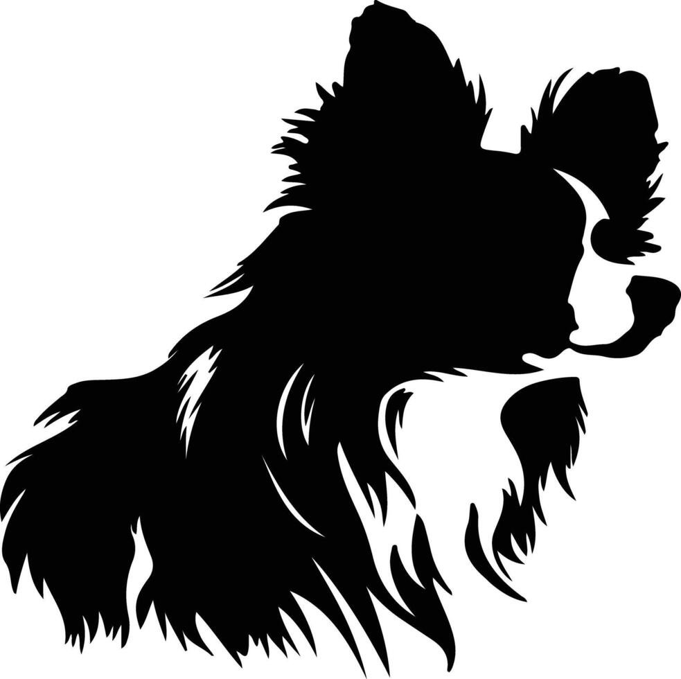 Papillon  silhouette portrait vector