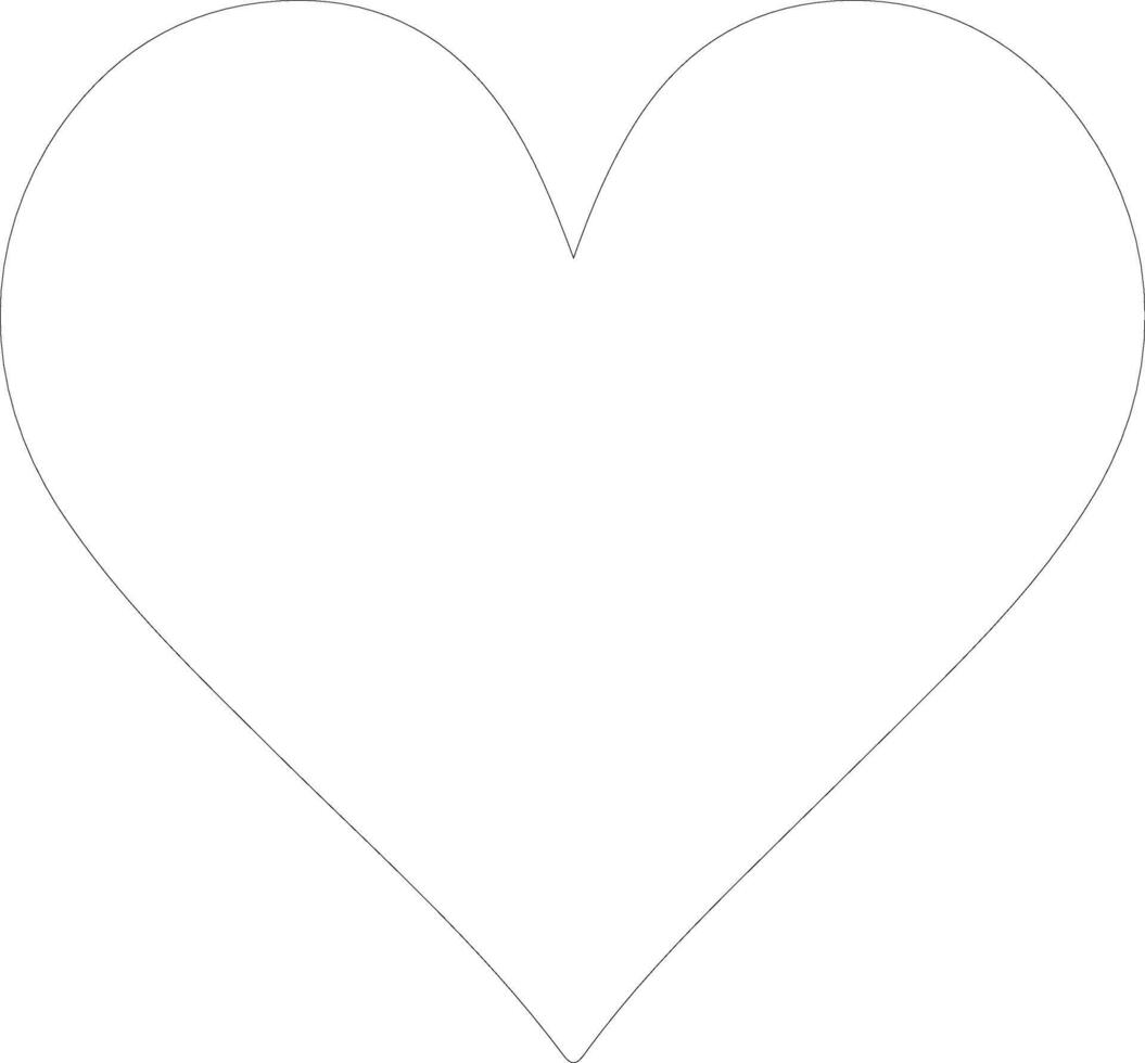 Heart icon  outline silhouette vector