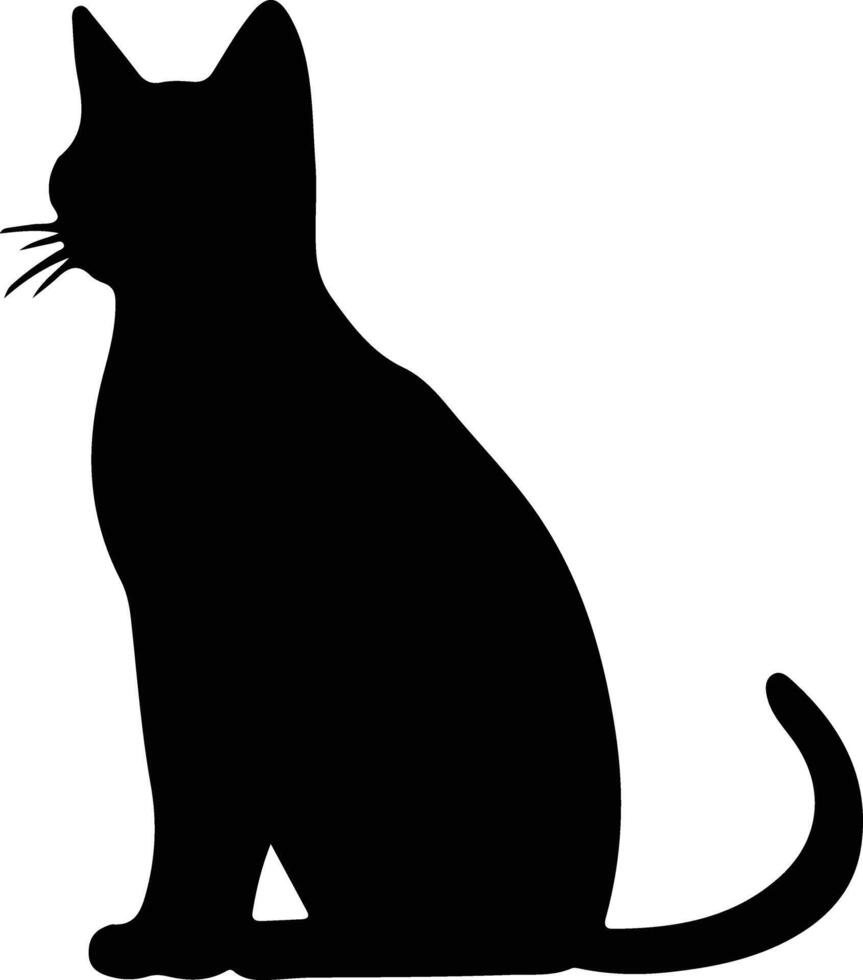 birmano gato negro silueta vector