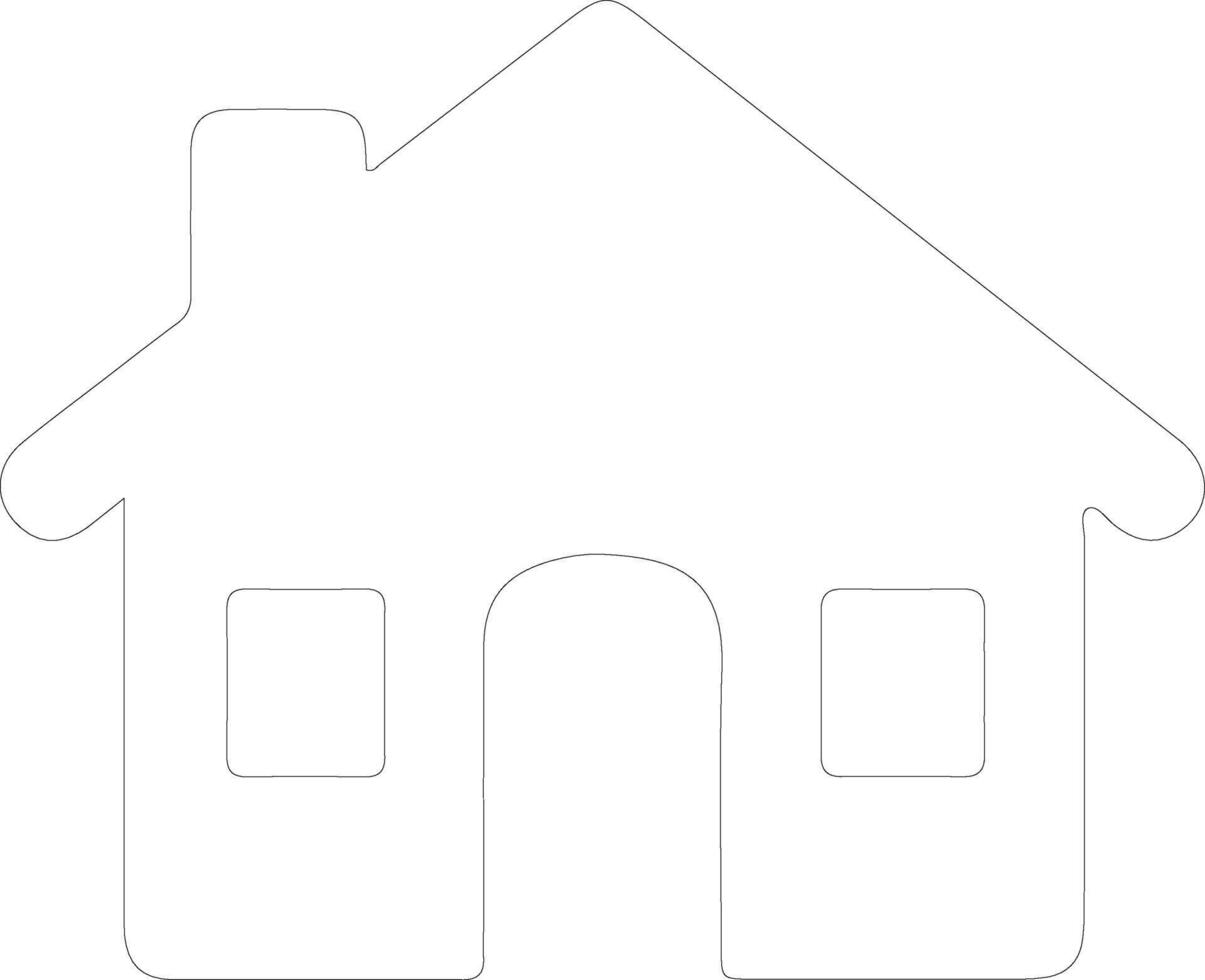 Home icon  outline silhouette vector