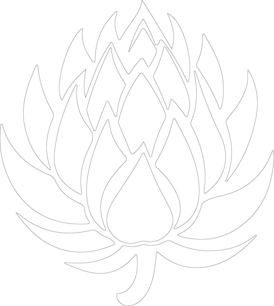 artichoke  outline silhouette vector