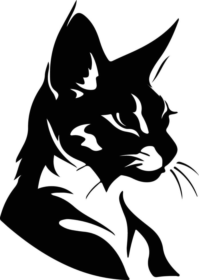 Oriental Bicolor Cat  silhouette portrait vector