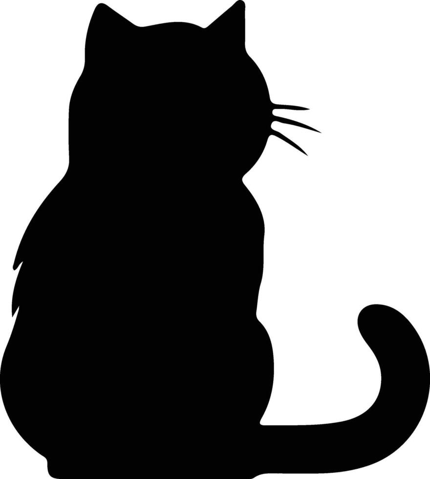 Scottish Fold Cat  black silhouette vector