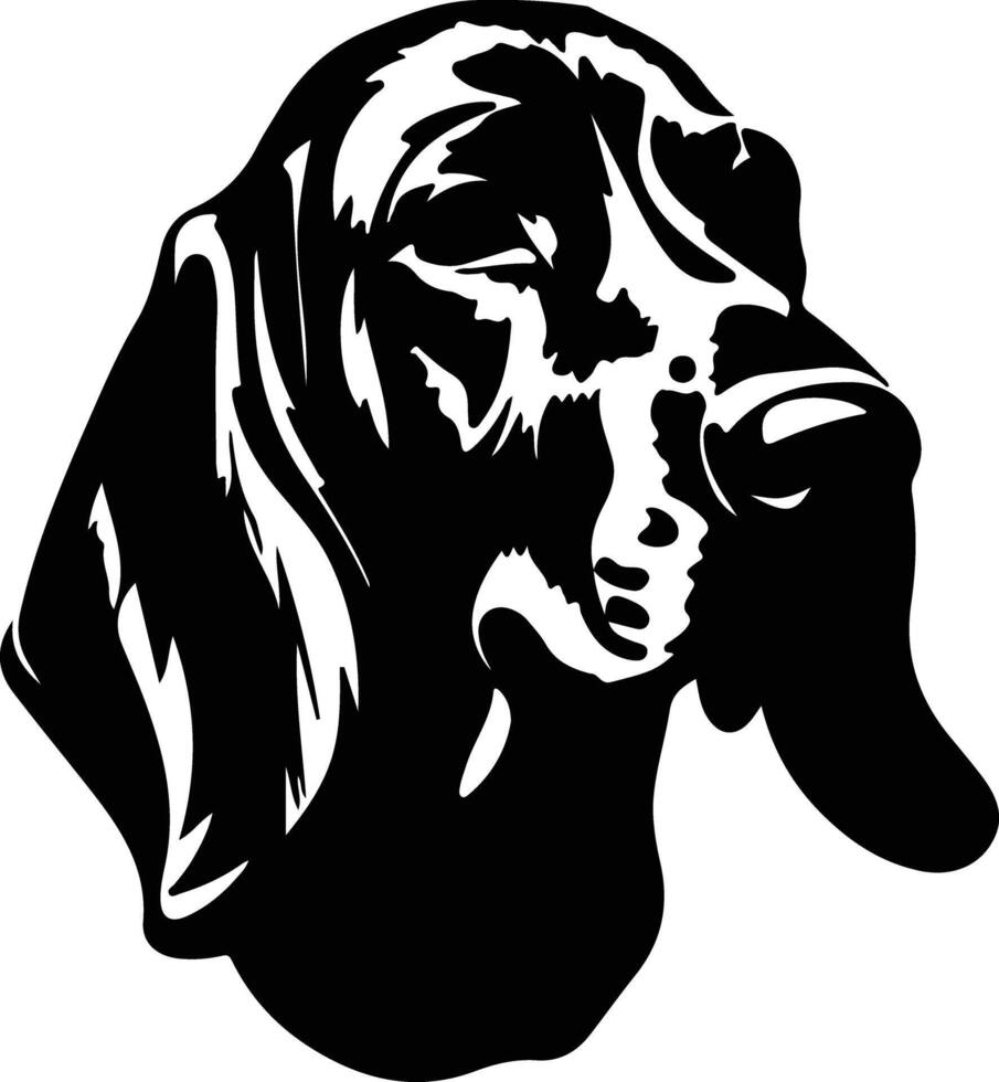 Black and Tan Coonhound  silhouette portrait vector