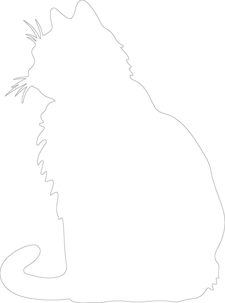 Selkirk Rex Cat outline silhouette vector