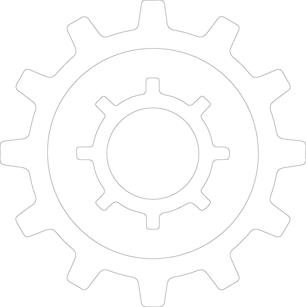 Settings icon  outline silhouette vector