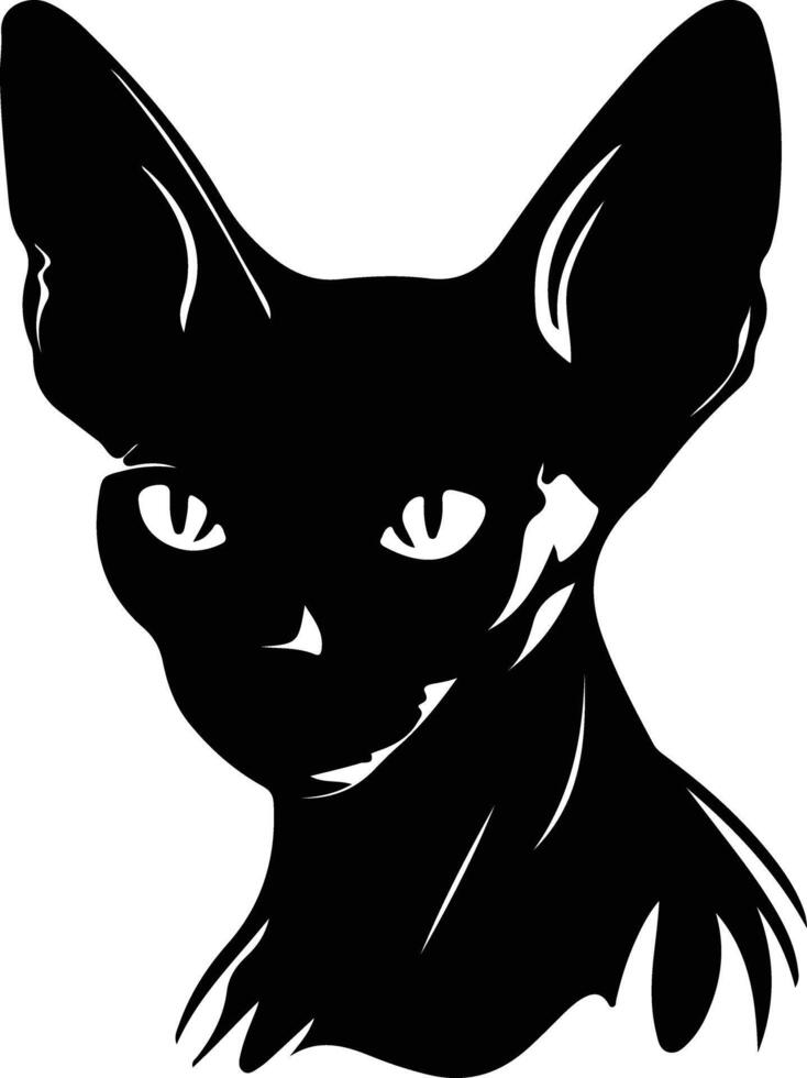 sphynx gato silueta retrato vector