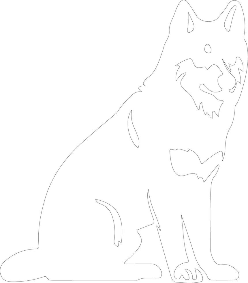 Siberian Husky outline silhouette vector