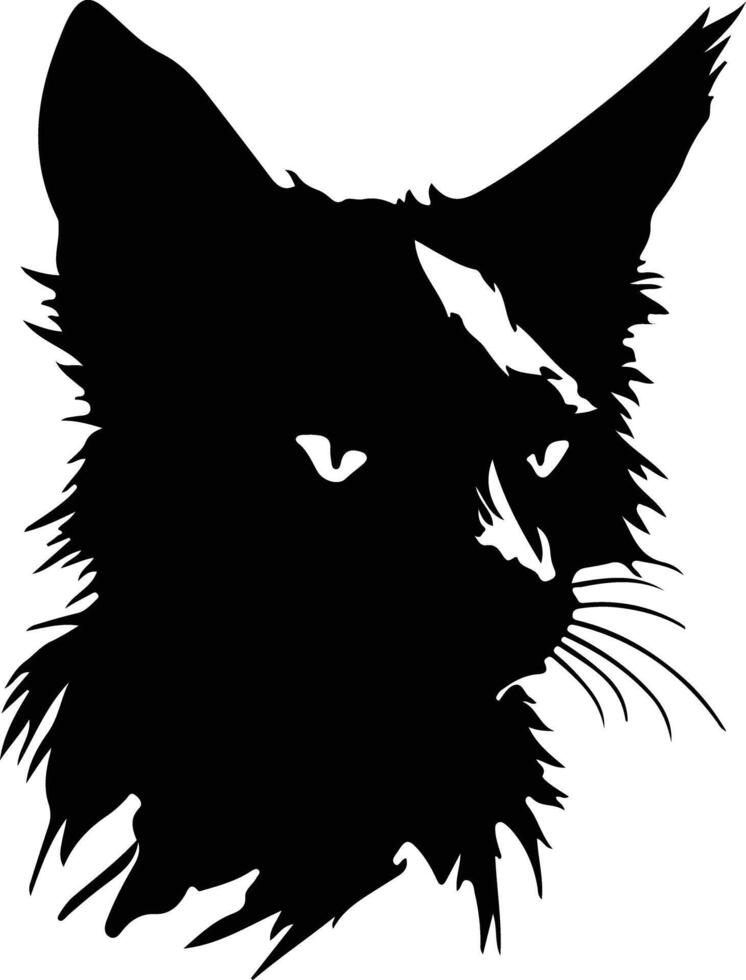 Lykoi Werewolf Cat Cat  silhouette portrait vector