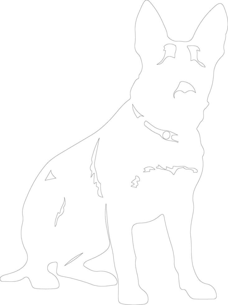 Australian Cattle Dog  outline silhouette vector