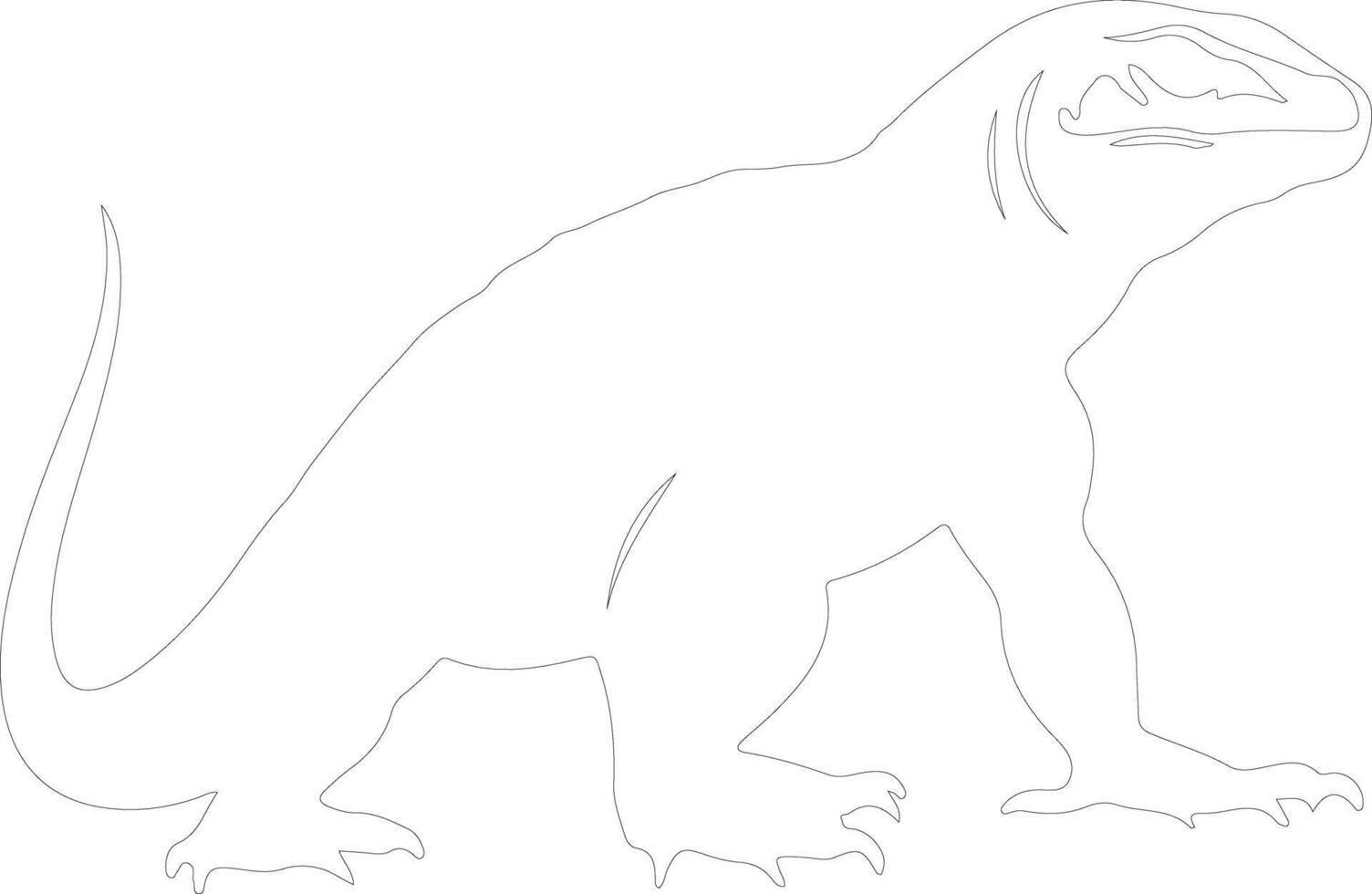 Komodo dragon  outline silhouette vector