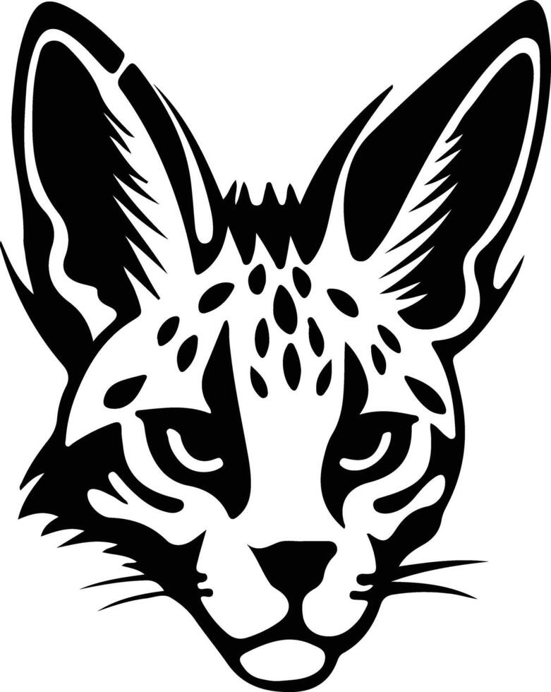 Serval  silhouette portrait vector