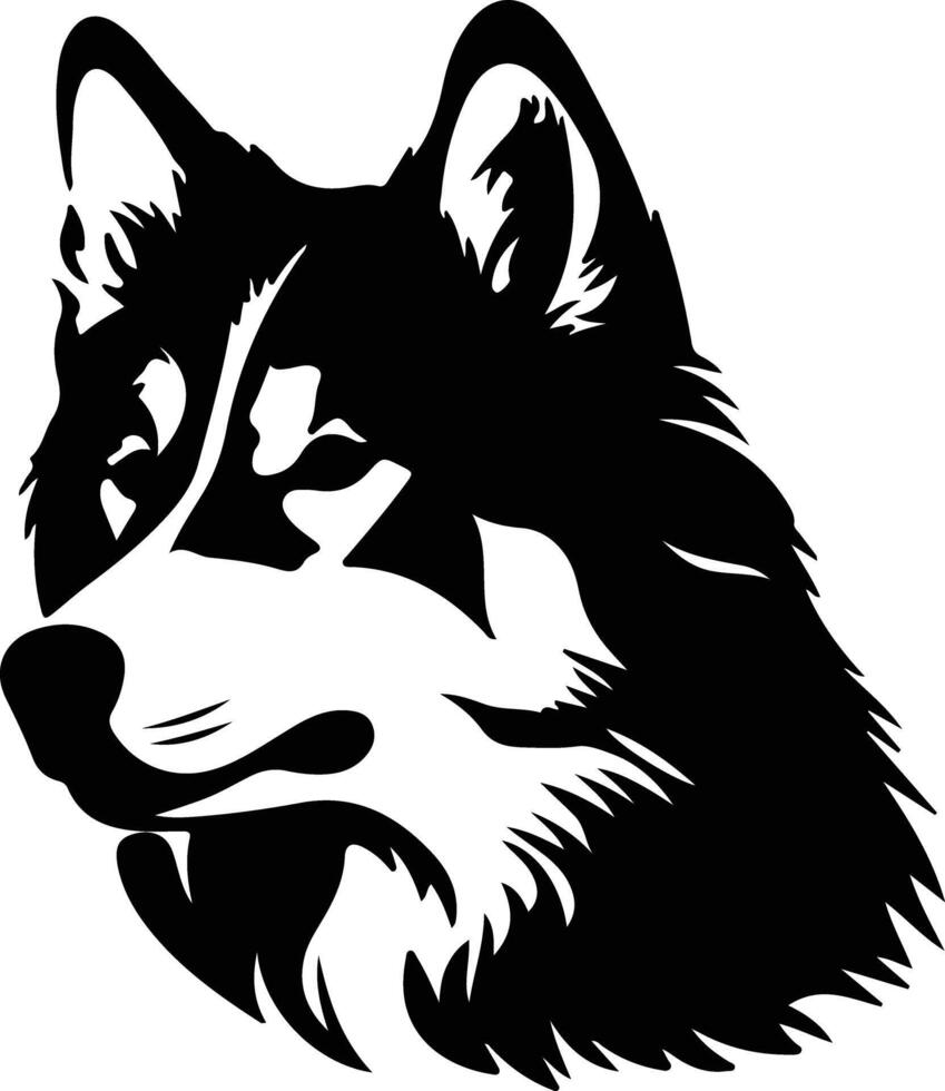 Alaska malamute negro silueta vector