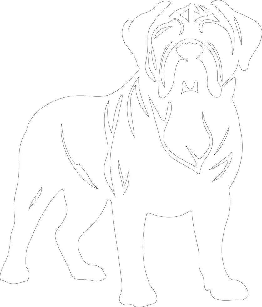 Dogue de Bordeaux  outline silhouette vector