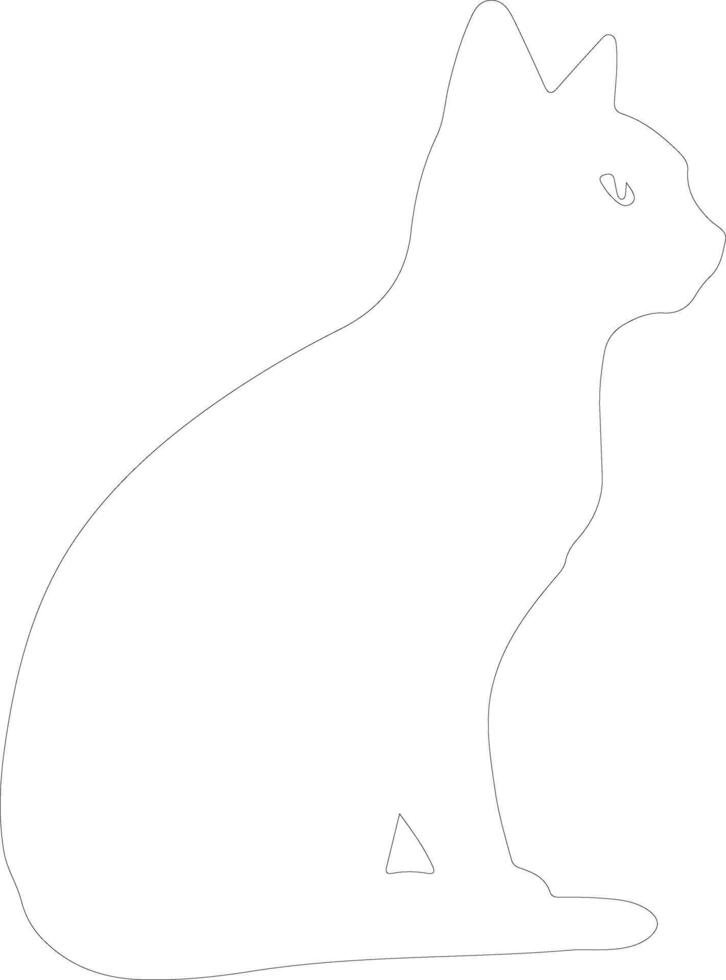 Burmese Cat outline silhouette vector