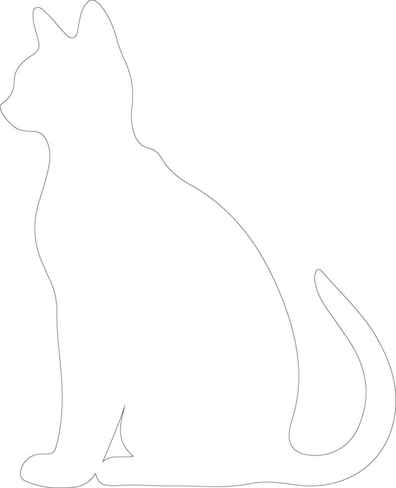 Colorpoint Shorthair Cat  outline silhouette vector