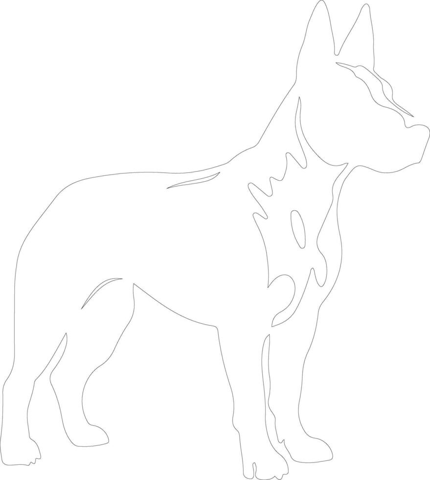 Bull Terrier  outline silhouette vector