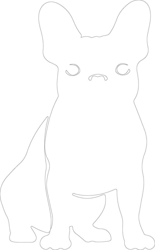 French Bulldog  outline silhouette vector