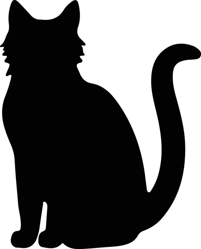 Black cat  black silhouette vector