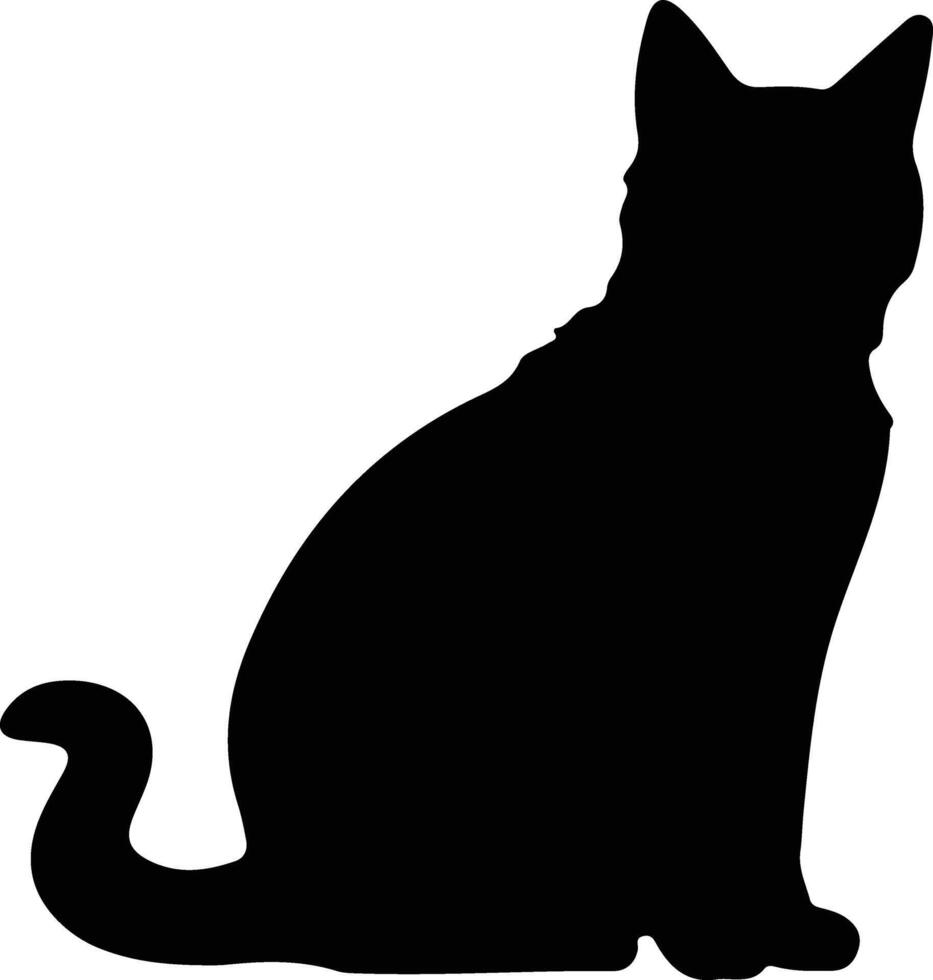 brasileño cabello corto gato negro silueta vector