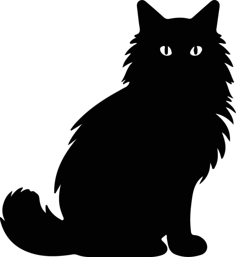 Ragdoll Cat black silhouette vector