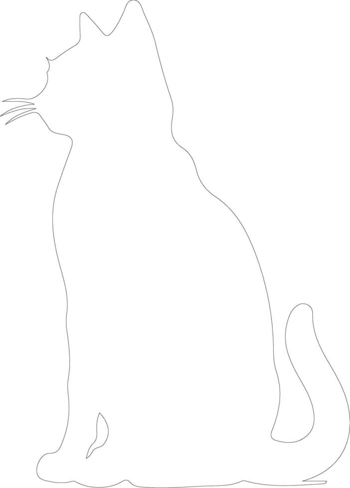 cat outline silhouette vector