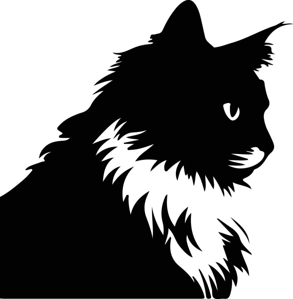 Ragdoll Cat  silhouette portrait vector