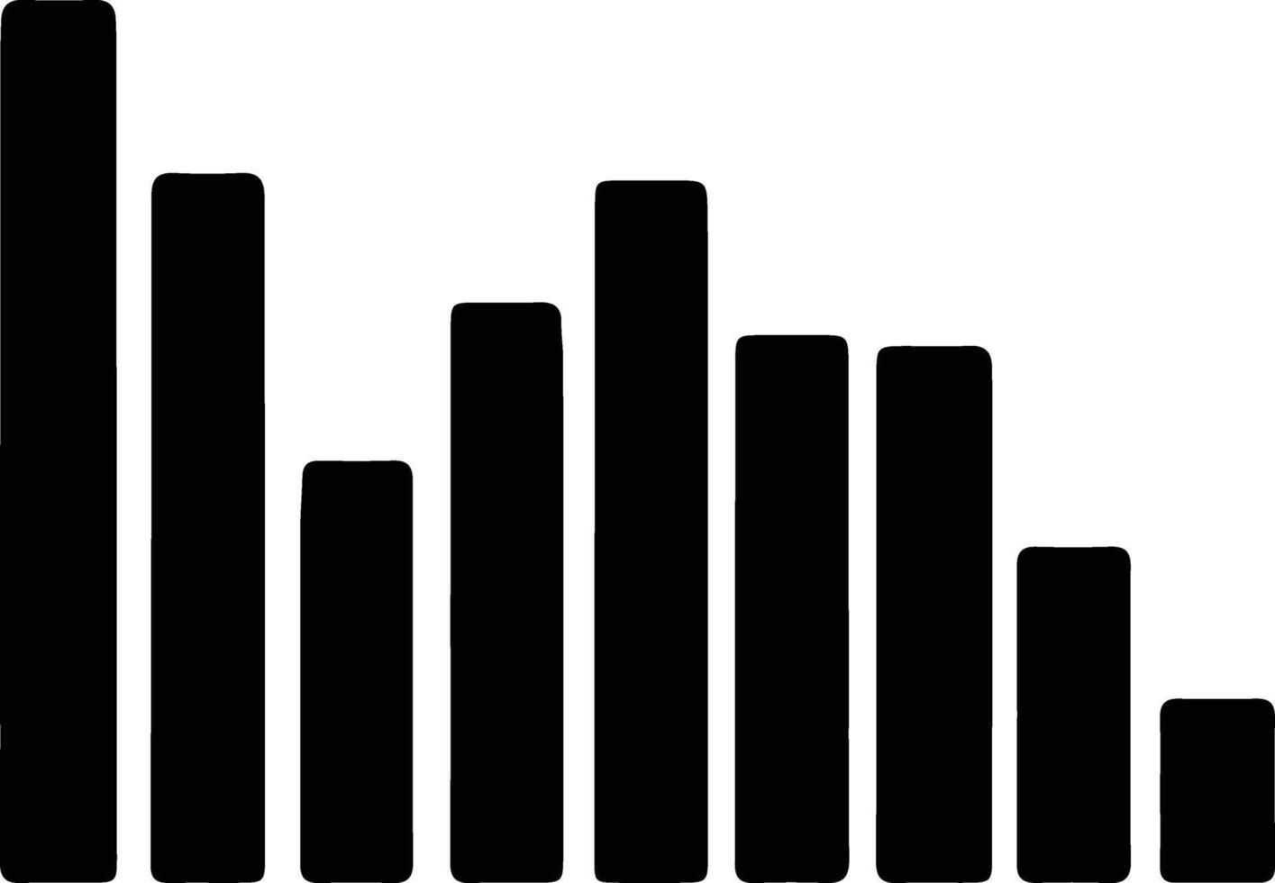 Bar chart icon  black silhouette vector