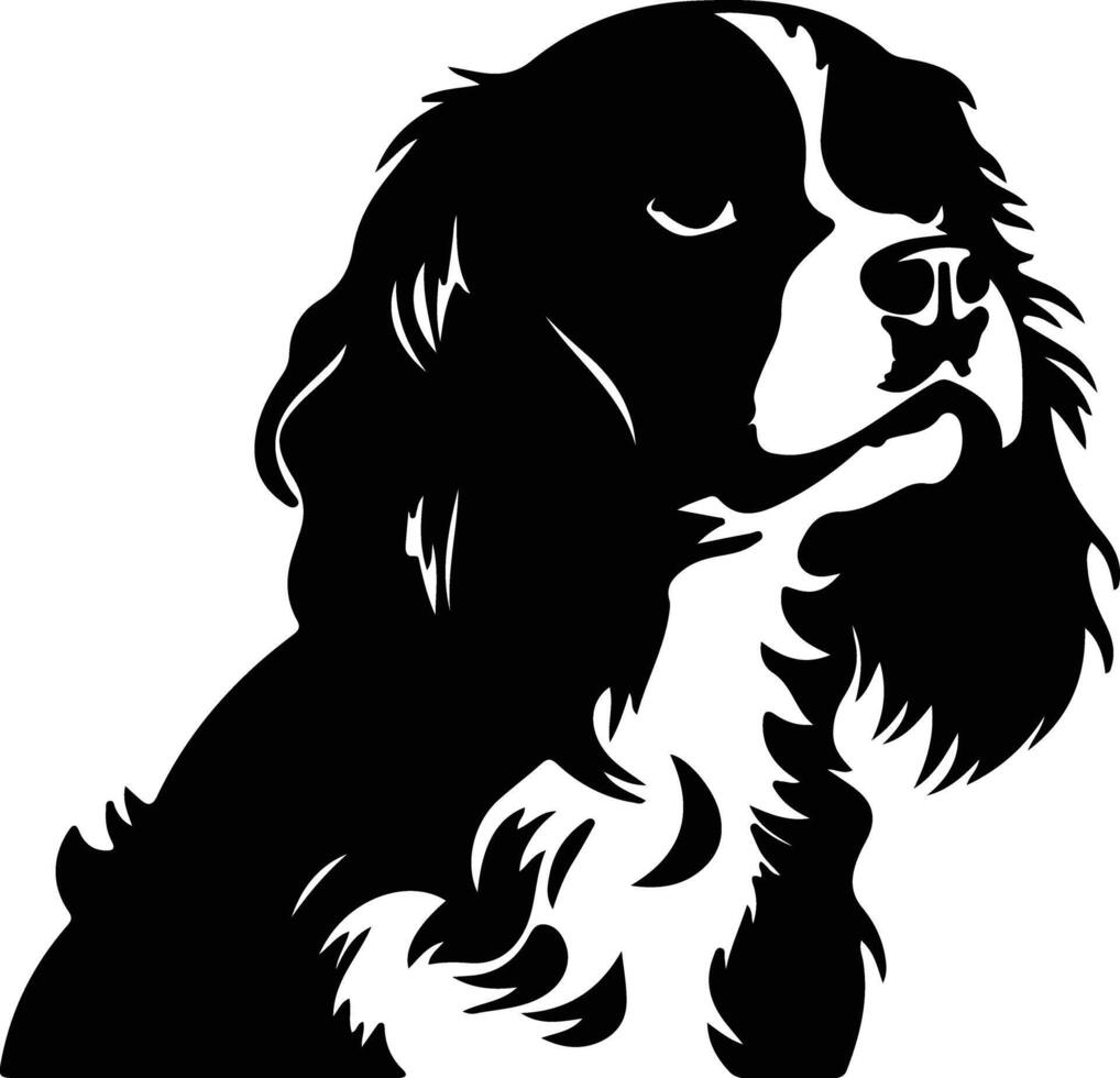 caballero Rey Charles spaniel negro silueta vector