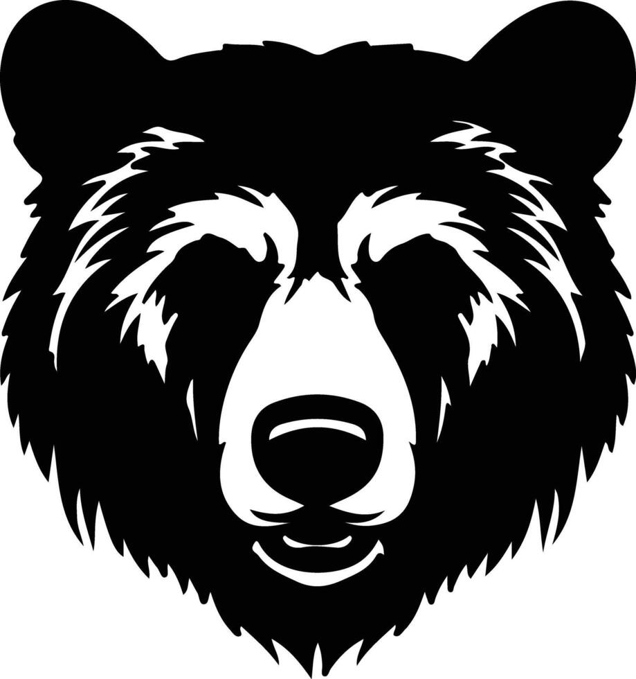 negro oso silueta retrato vector