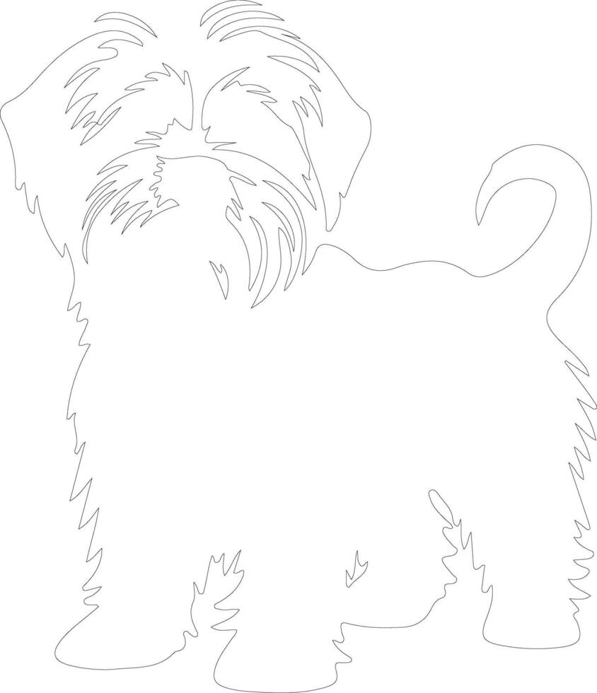 Dandie Dinmont Terrier  outline silhouette vector