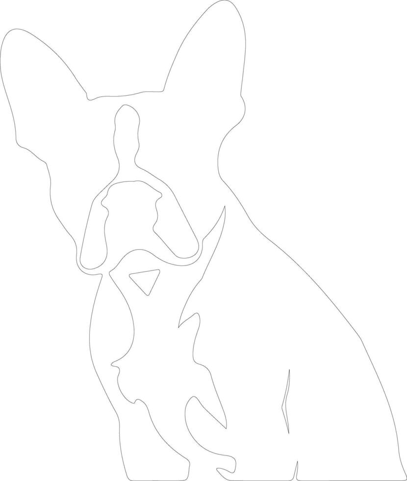 Boston Terrier  outline silhouette vector