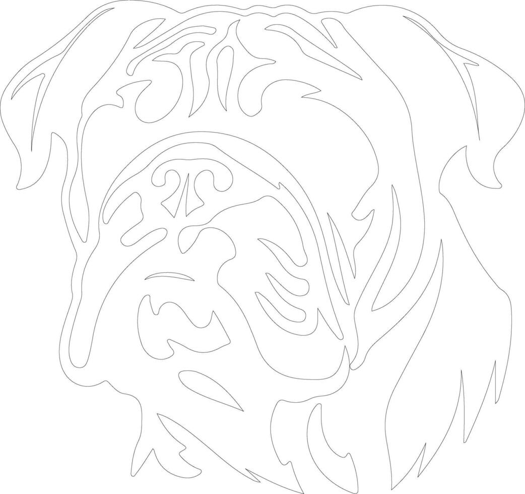 English Bulldog  outline silhouette vector