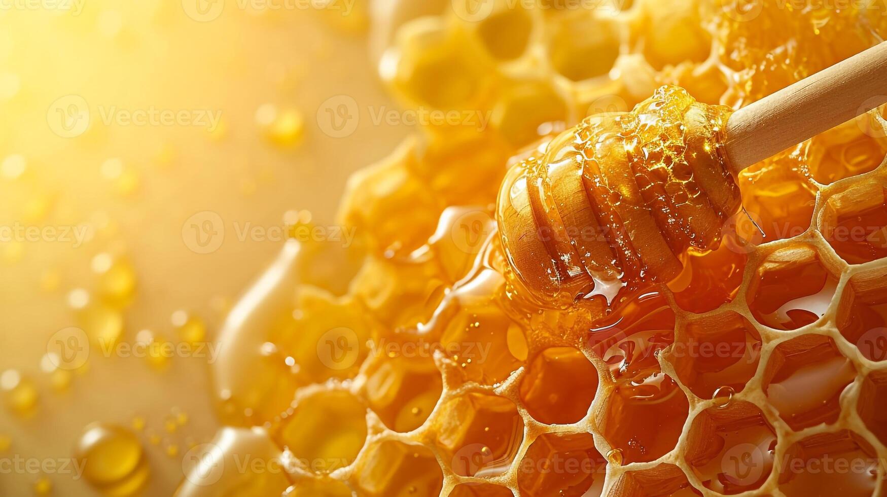 AI generated Minimalistic honey background concept with empty space. photo