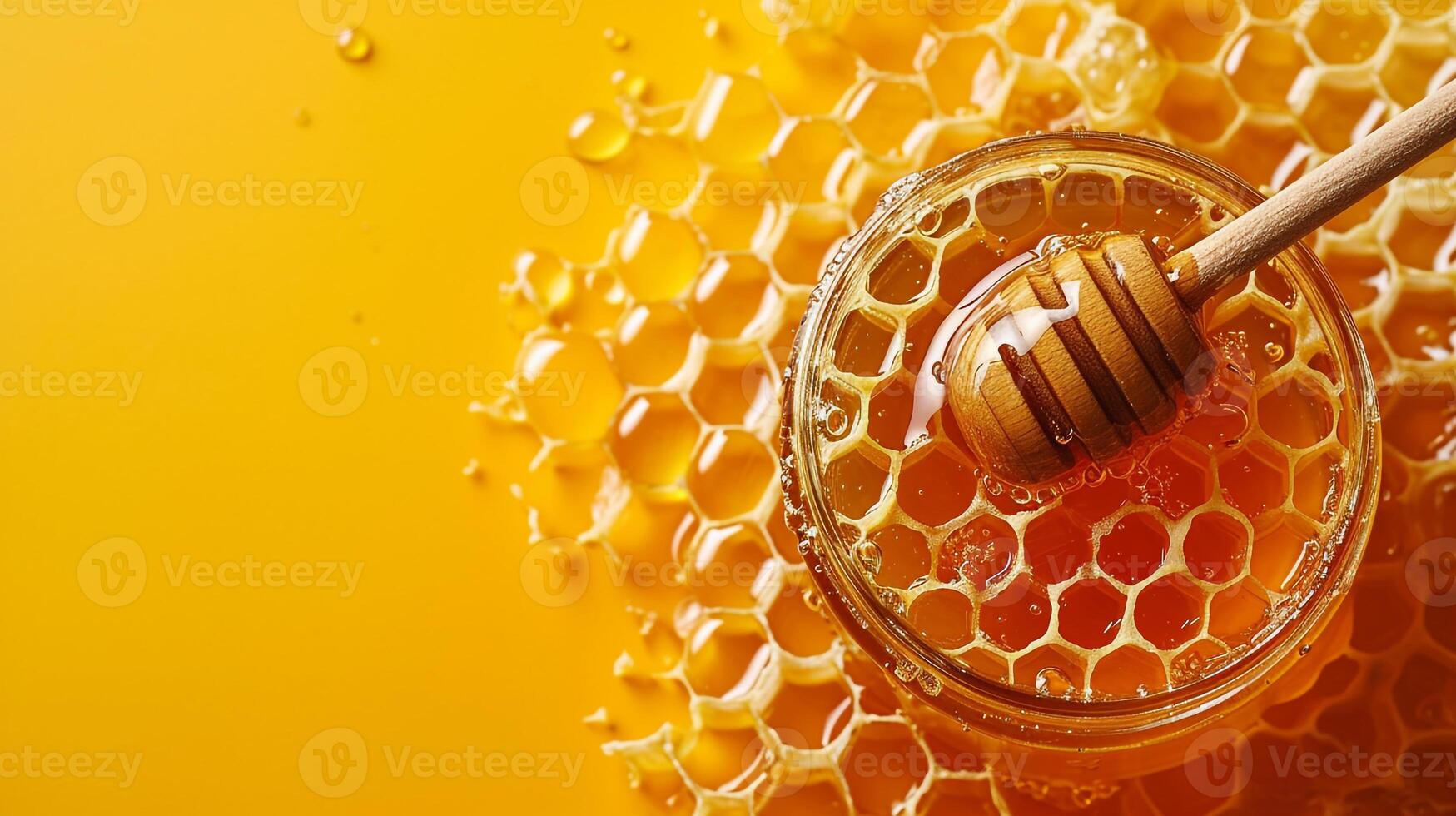AI generated Minimalistic honey background concept with empty space. photo