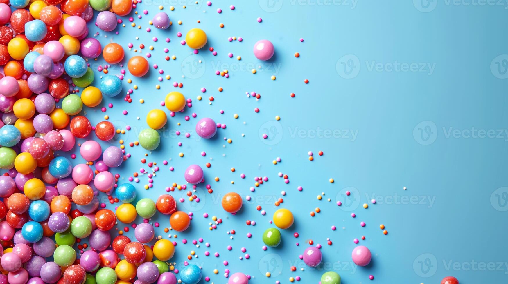 AI generated Minimalistic sweet and candy background concept with empty space. photo