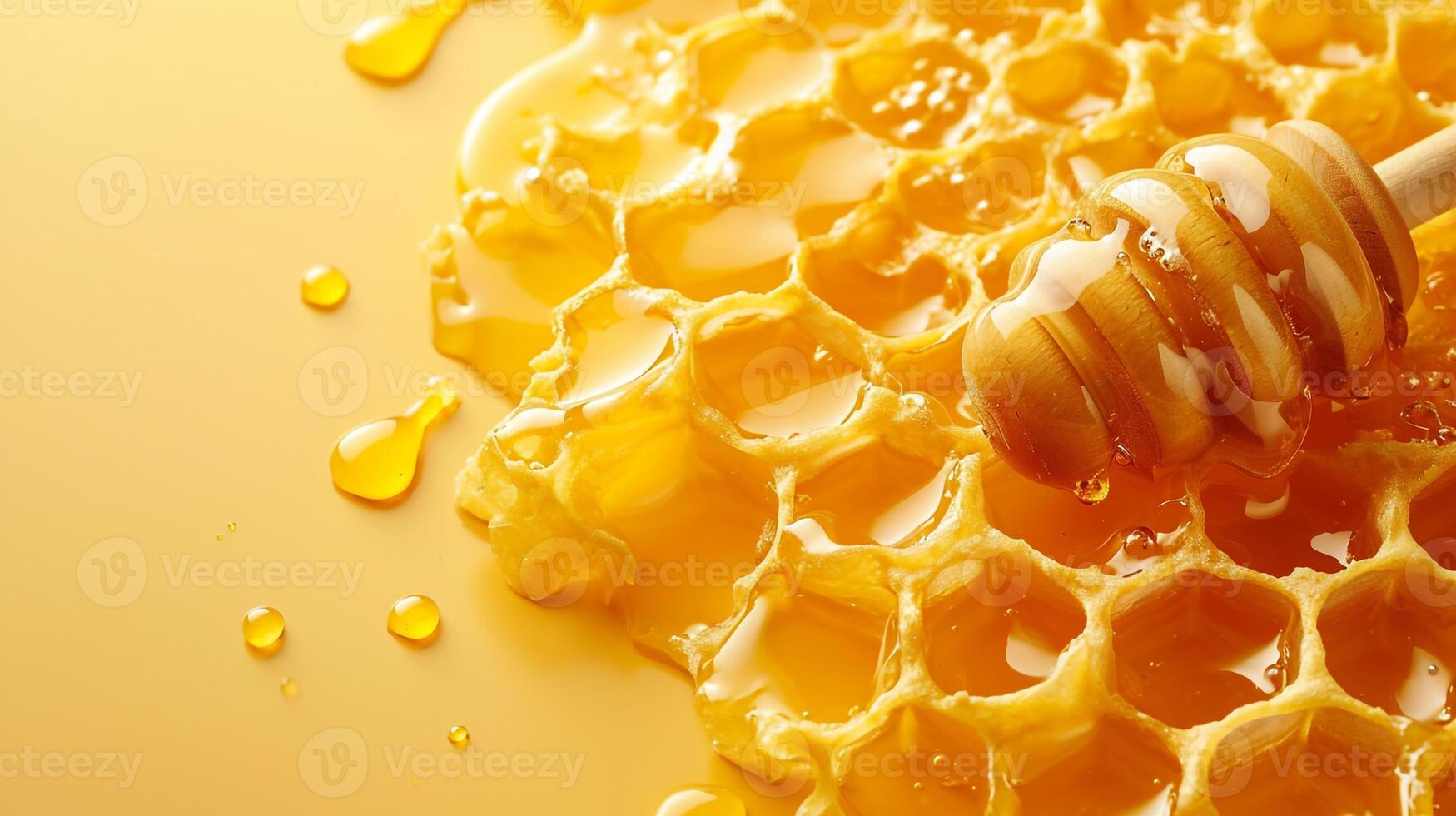 AI generated Minimalistic honey background concept with empty space. photo