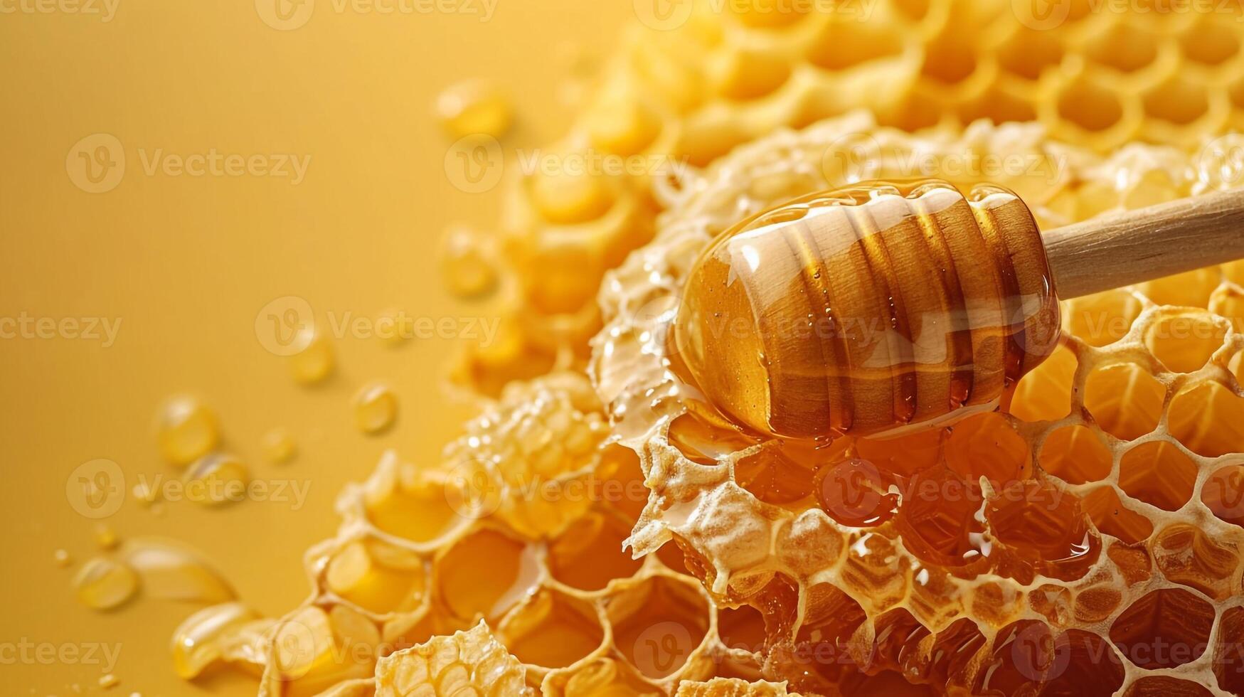 AI generated Minimalistic honey background concept with empty space. photo