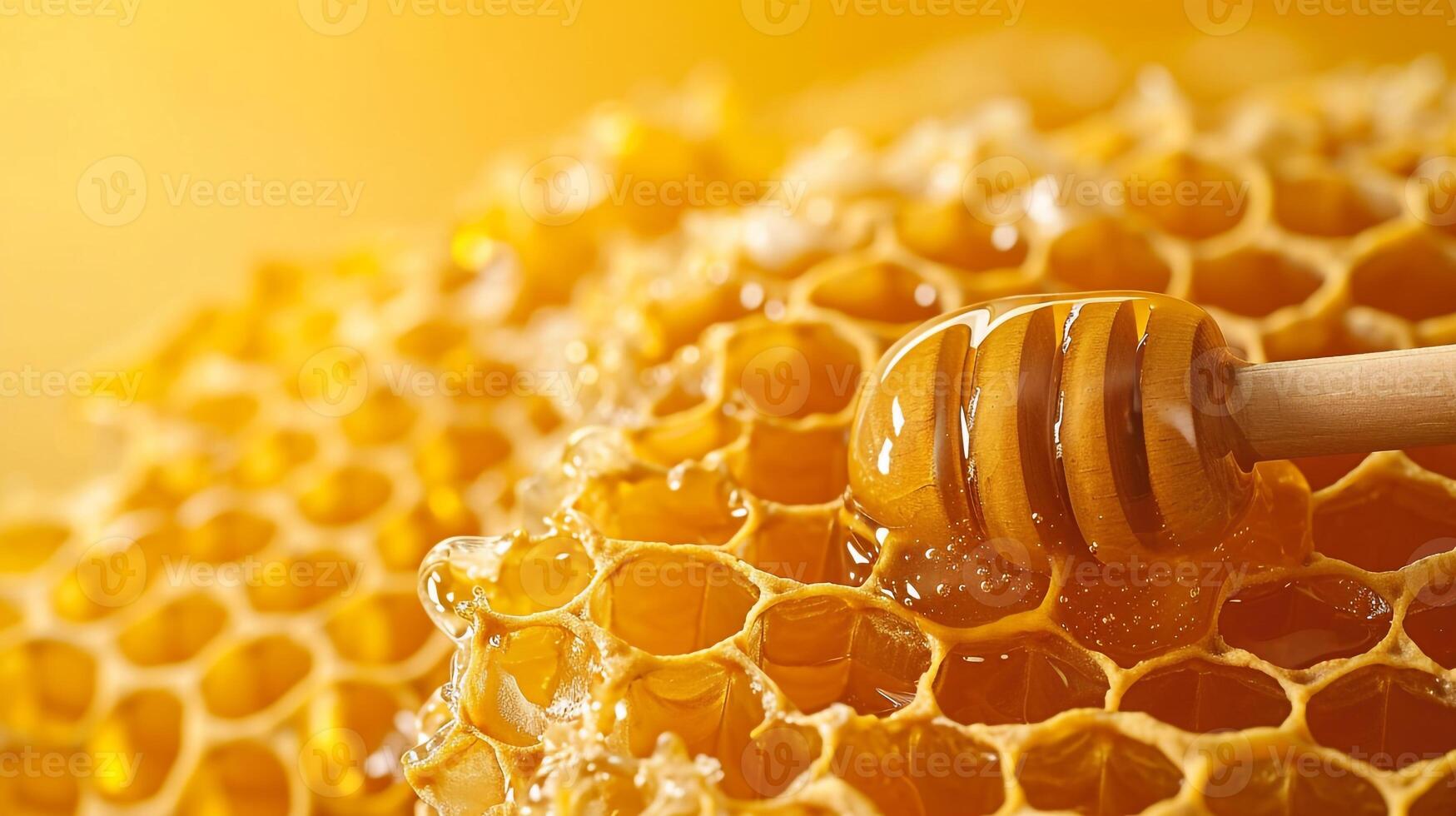 AI generated Minimalistic honey background concept with empty space. photo