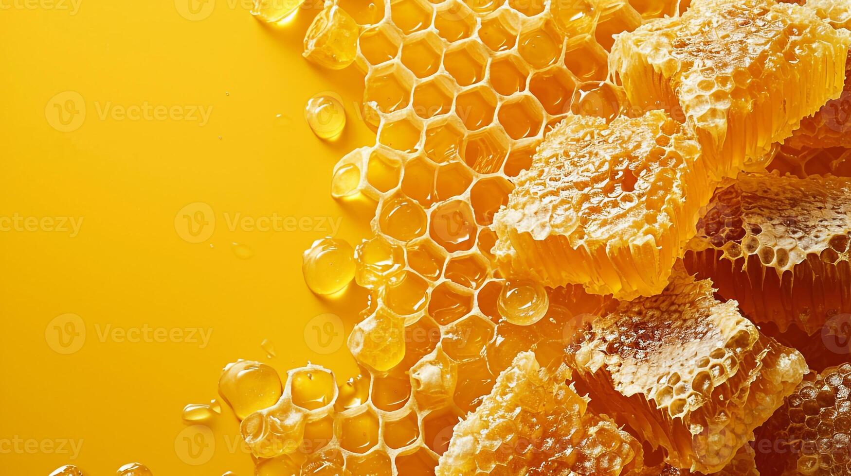 AI generated Minimalistic honey background concept with empty space. photo
