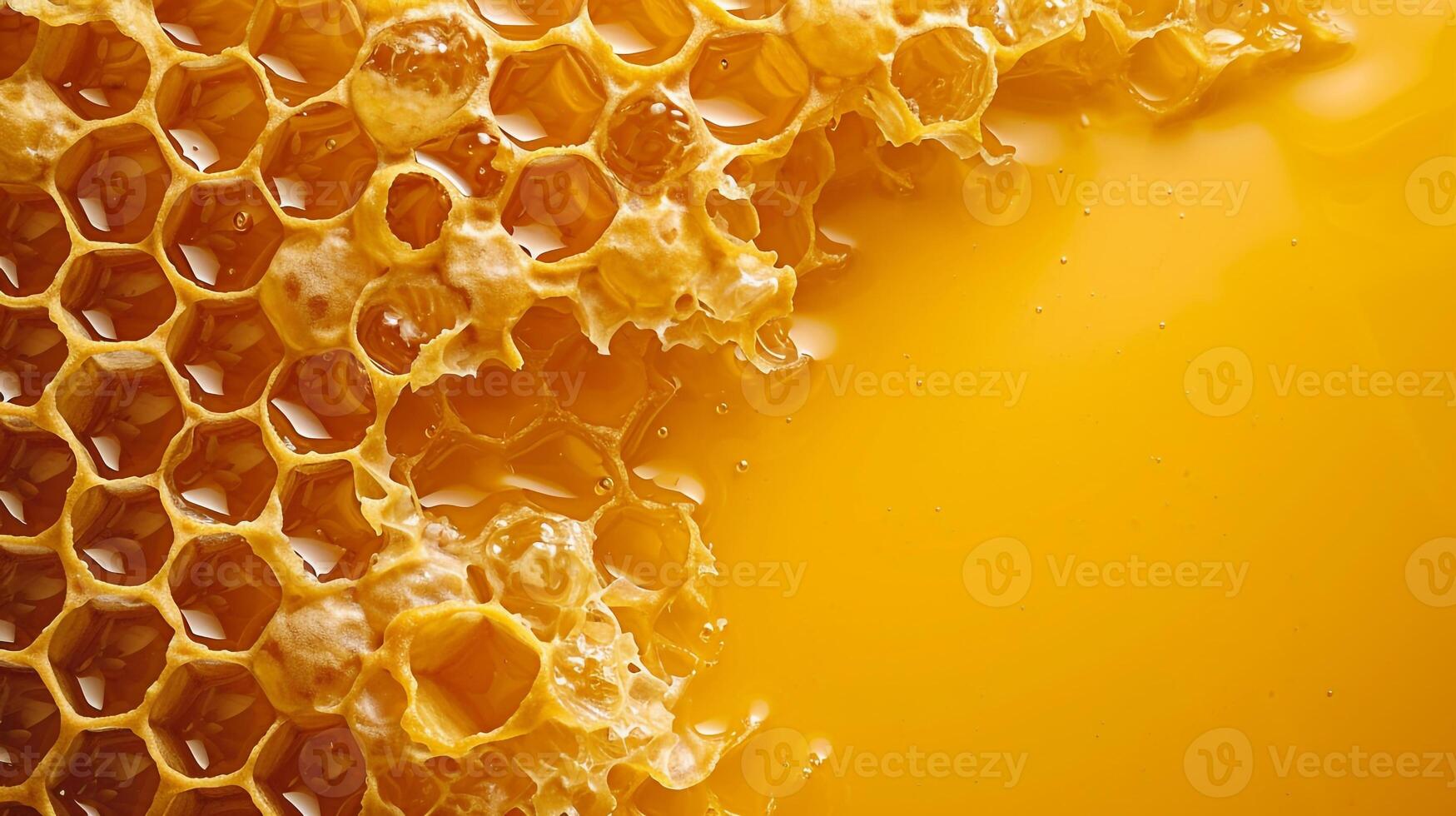 AI generated Minimalistic honey background concept with empty space. photo