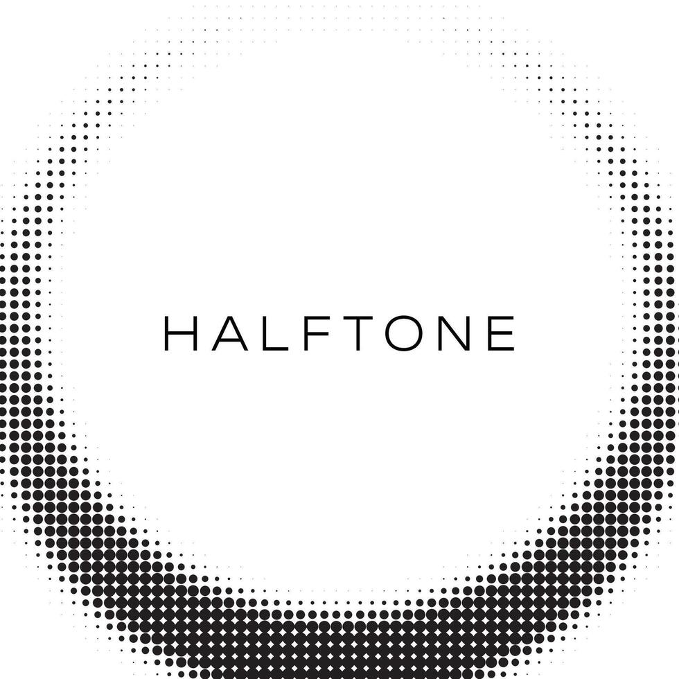 creative color halftone half moon circular vector