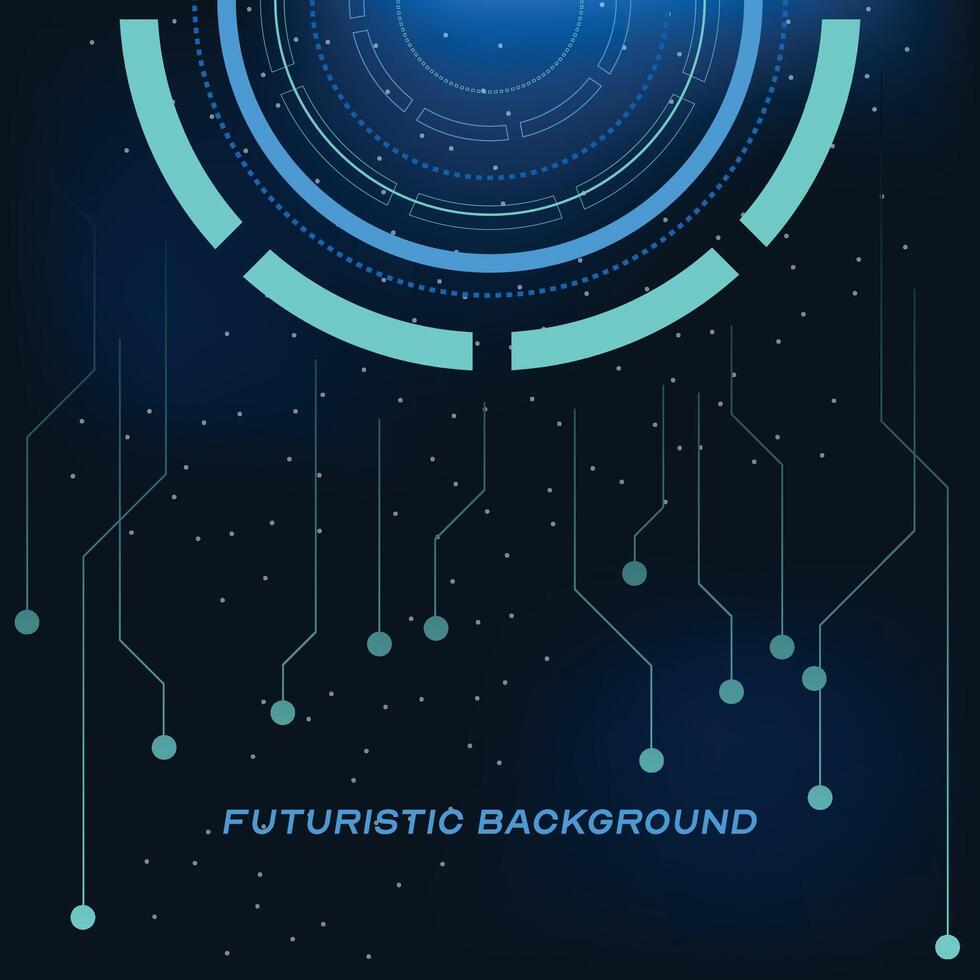 futuristic background with technology abstract rounded pattern vector