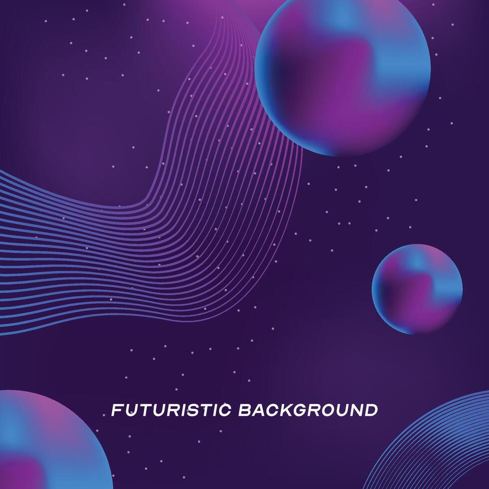 futuristic background with abstract wave pattern and mesh sphere vector