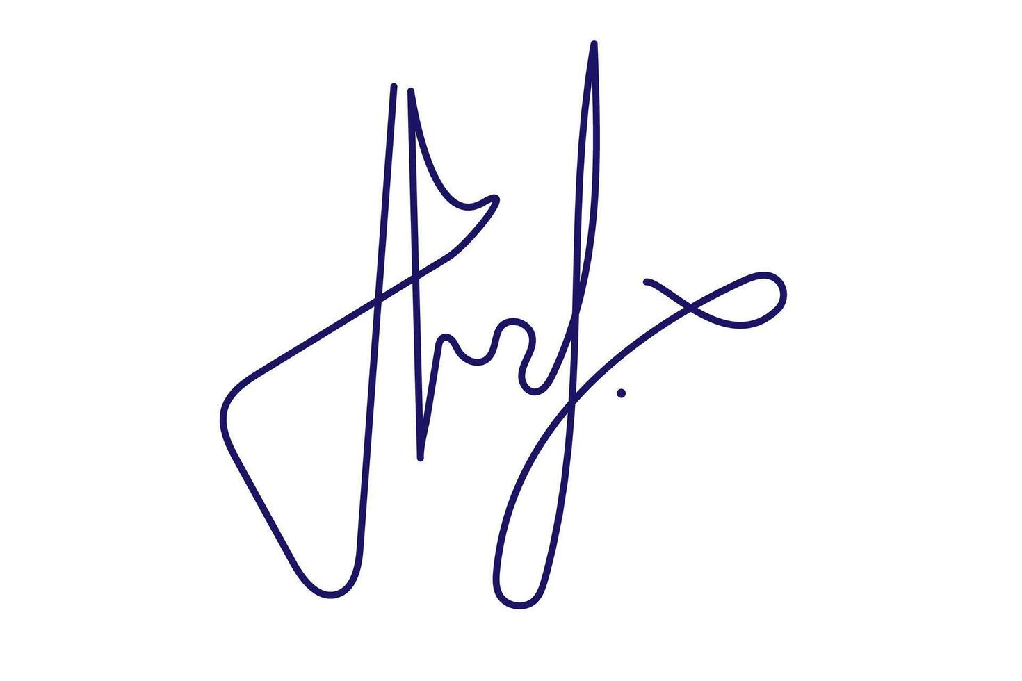Vector hand drawn Fake autograph sample. Editable stroke Signature